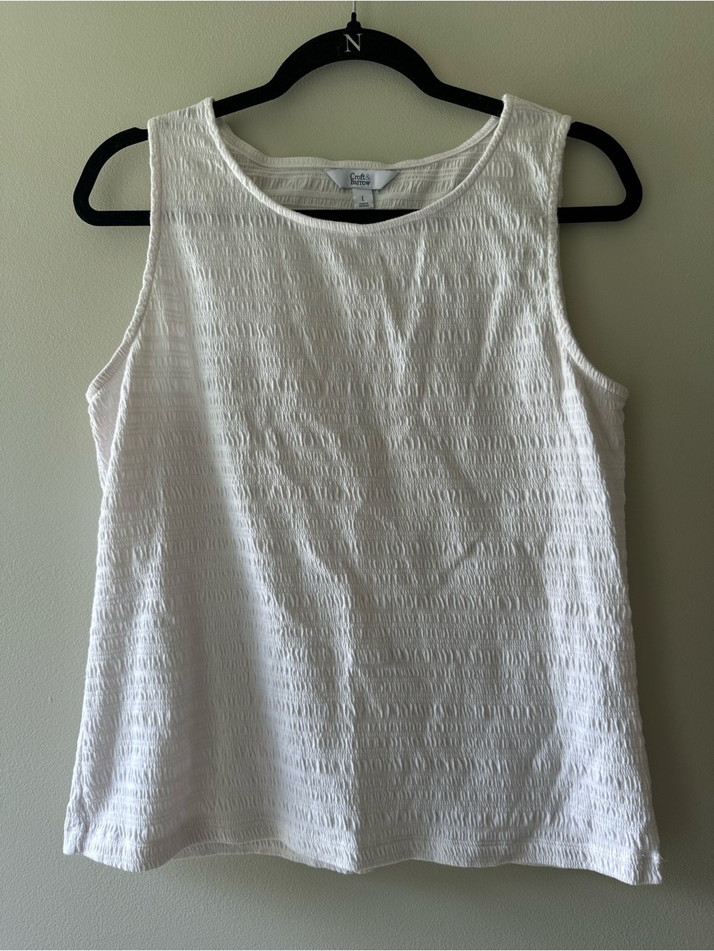 Croft & Barrow White Textured Tank Top